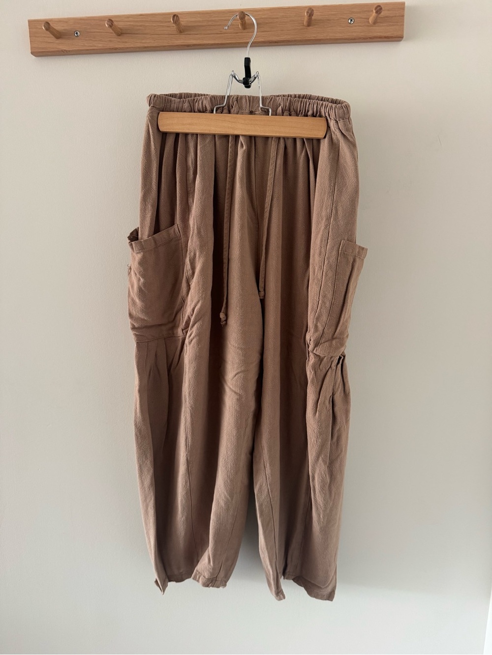 Womens Wide Leg Linen Pants Casual Drawstring Palazzo Pants